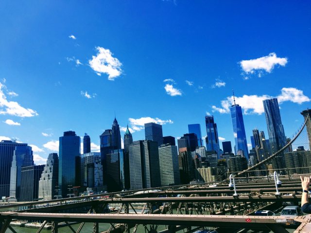 View of Manhattan from the Brooklyn Bridge - New York, NY